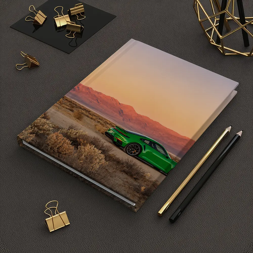 Porsche 911 Green Desert Sunset Mountains – Notebooks