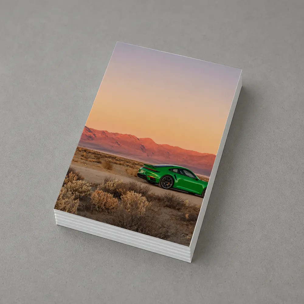 Porsche 911 Green Desert Sunset Mountains – Postcards