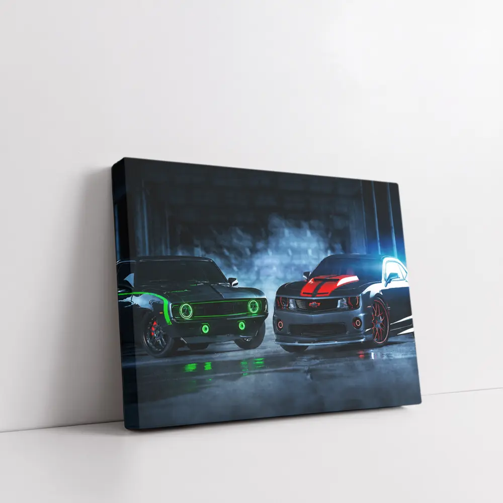 Ford Mustang Chevrolet Camaro Neon Garage – Wall Art