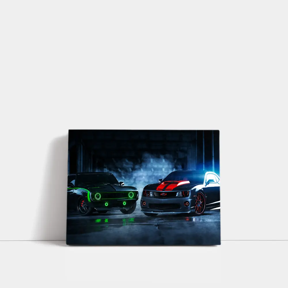 Ford Mustang Chevrolet Camaro Neon Garage – Wall Art