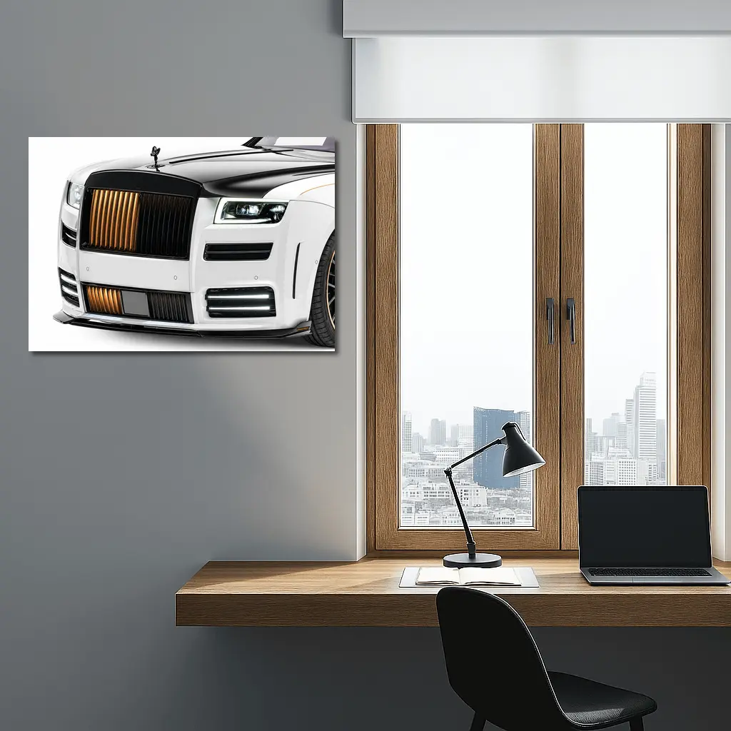Rolls Royce Ghost White Gold Grille Front – Wall Art