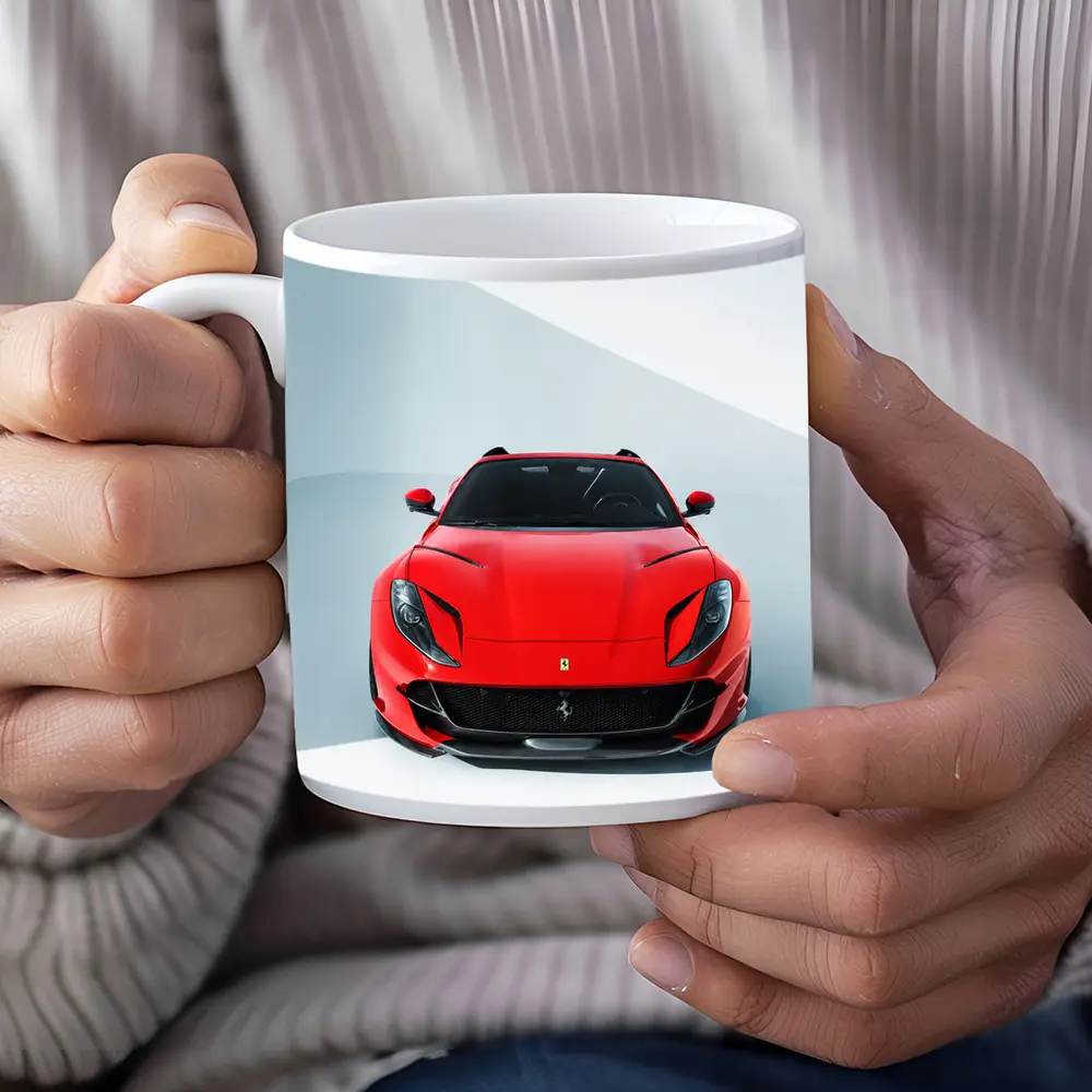 Ferrari 812 Superfast Red Minimal Studio – Mugs