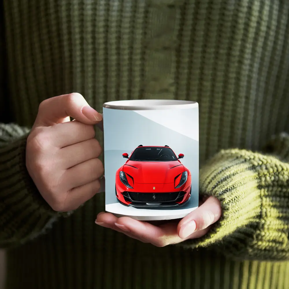 Ferrari 812 Superfast Red Minimal Studio – Mugs