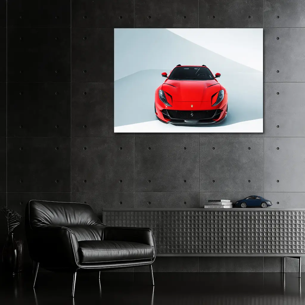 Ferrari 812 Superfast Red Minimal Studio – Wall Art