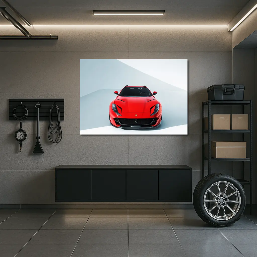 Ferrari 812 Superfast Red Minimal Studio – Wall Art