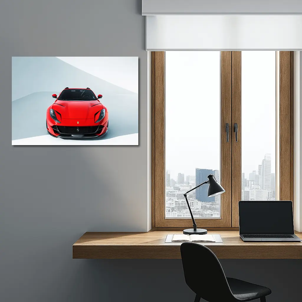 Ferrari 812 Superfast Red Minimal Studio – Wall Art