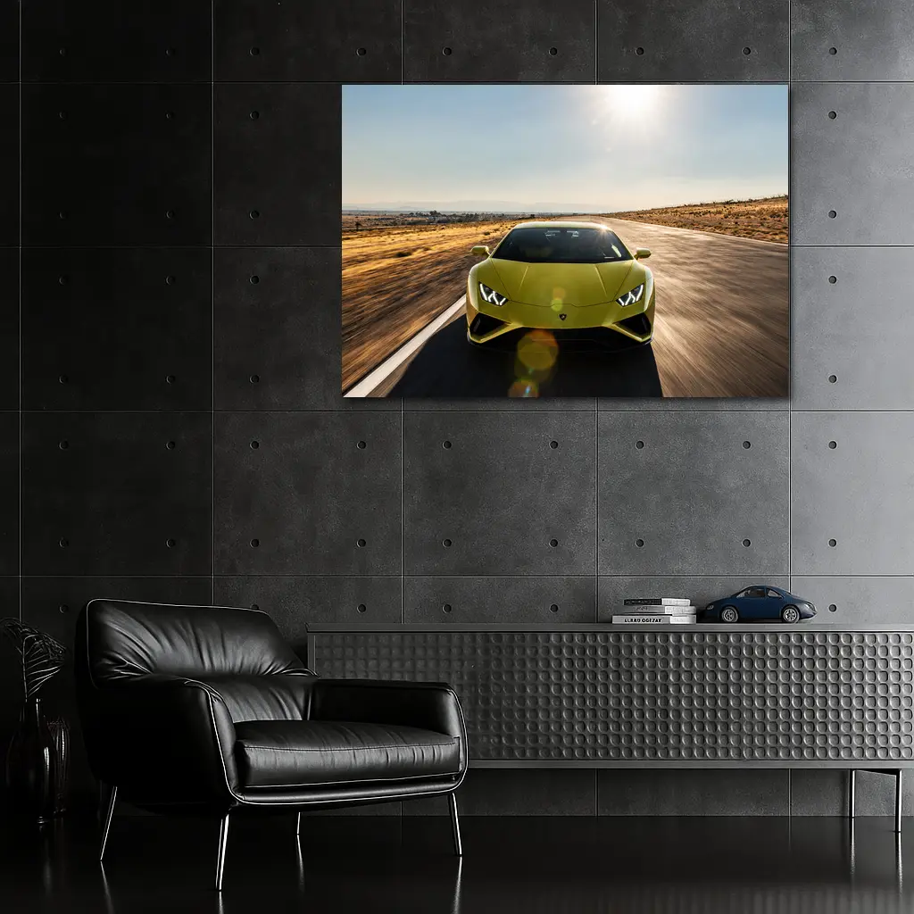 Lamborghini Huracan Green Desert Road Drive – Wall Art