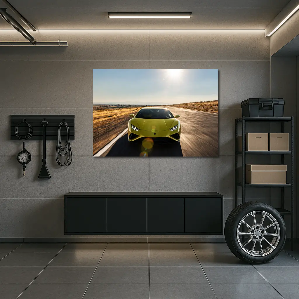 Lamborghini Huracan Green Desert Road Drive – Wall Art