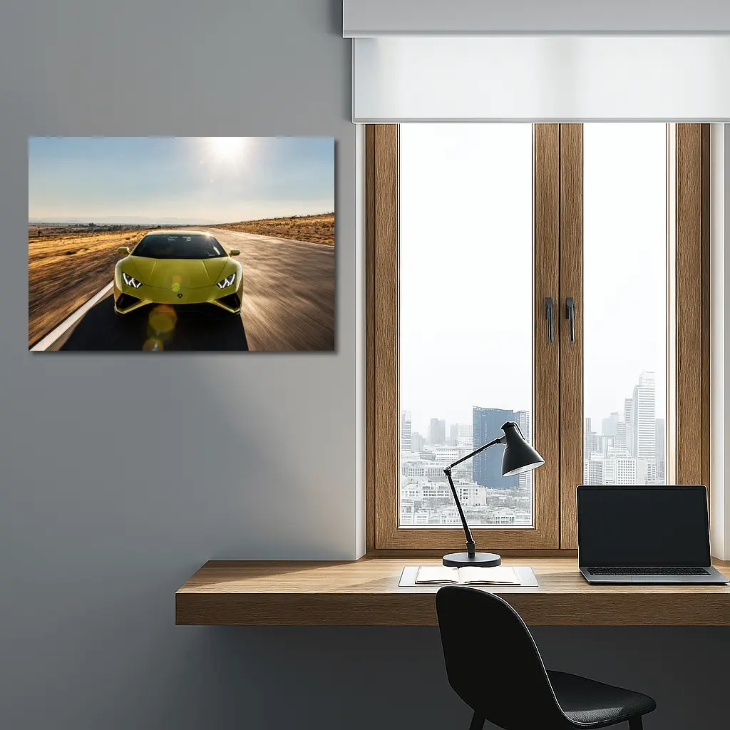 Lamborghini Huracan Green Desert Road Drive – Wall Art