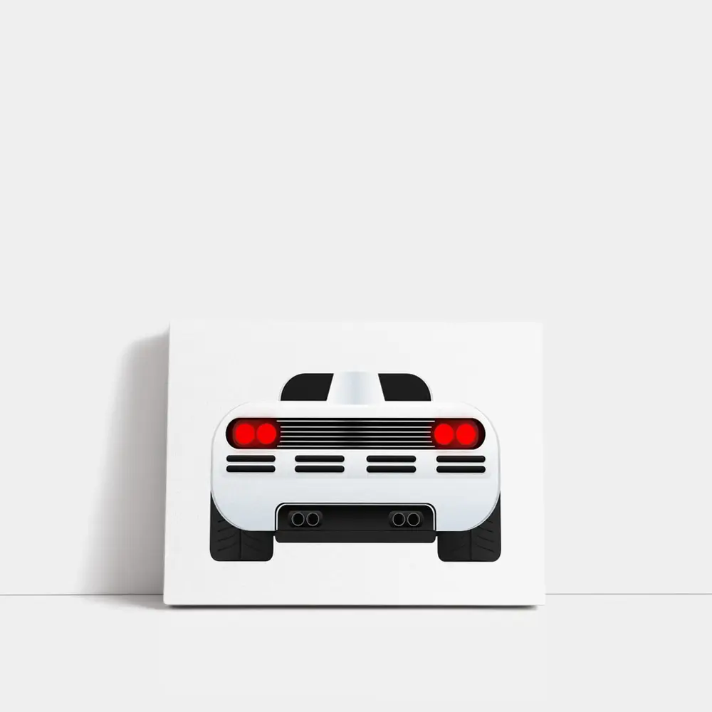 McLaren F1 Rear View White Background – Wall Art