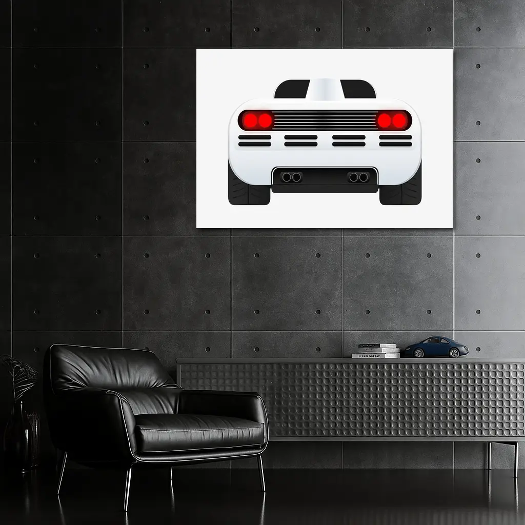 McLaren F1 Rear View White Background – Wall Art