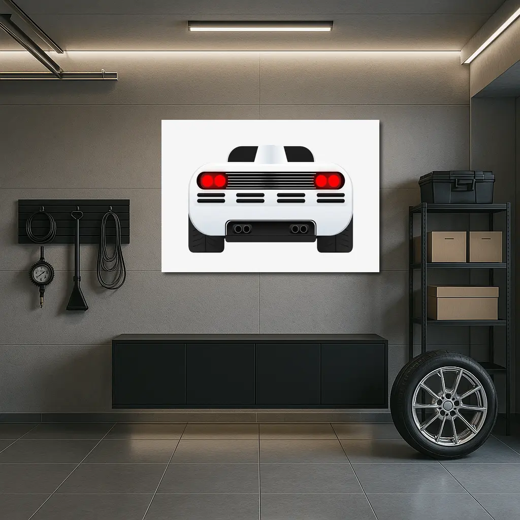 McLaren F1 Rear View White Background – Wall Art