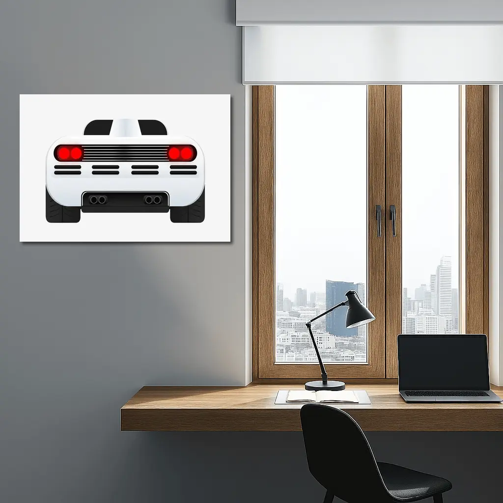 McLaren F1 Rear View White Background – Wall Art