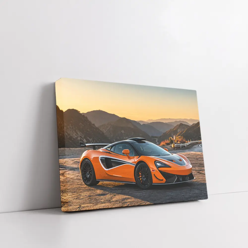 McLaren 570S Orange Supercar Mountain Sunset – Wall Art