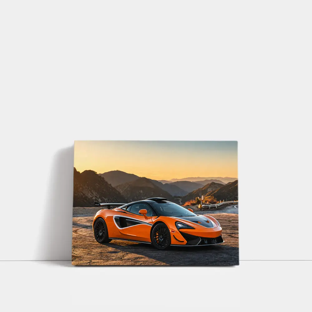 McLaren 570S Orange Supercar Mountain Sunset – Wall Art