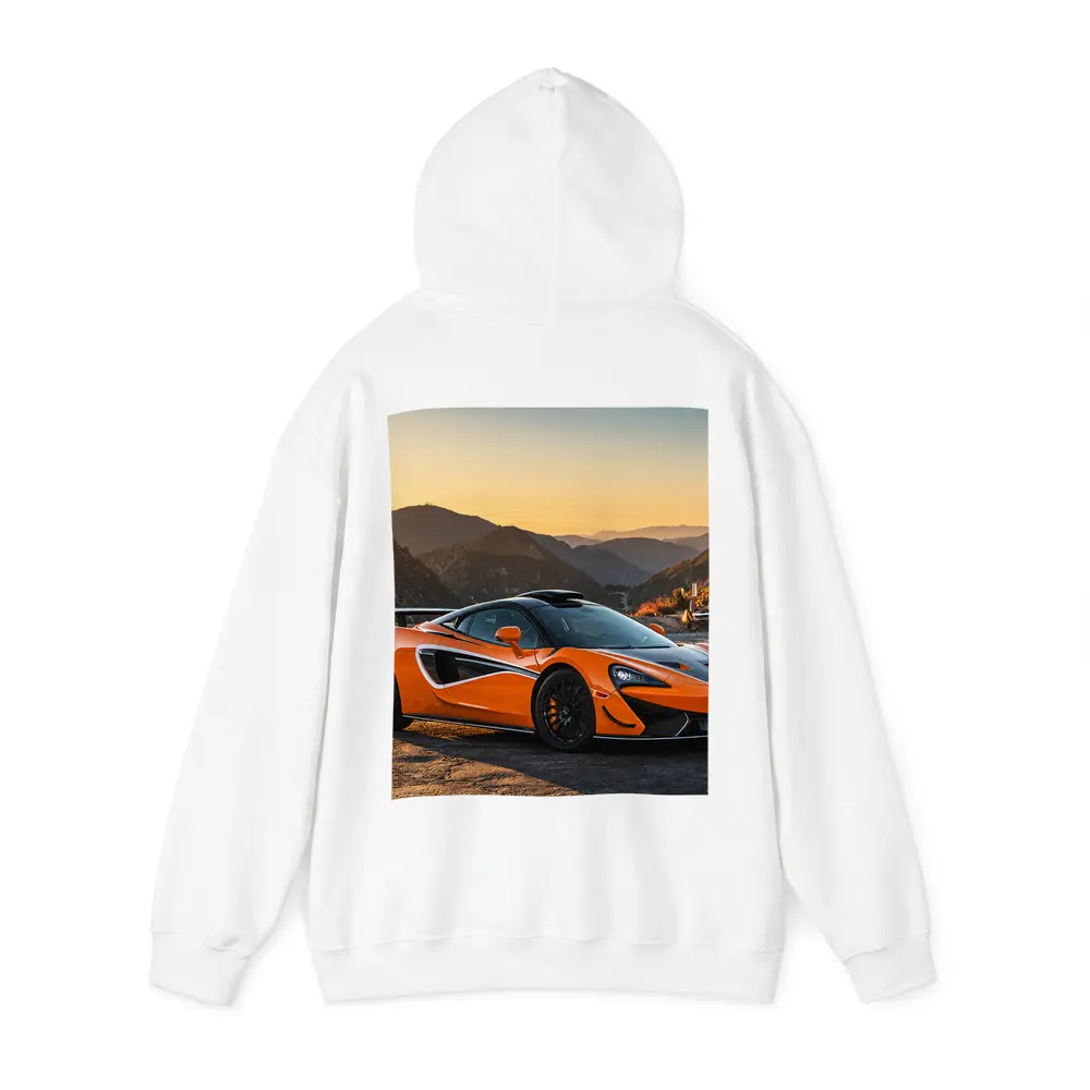 McLaren 570S Orange Supercar Mountain Sunset – Hoodies