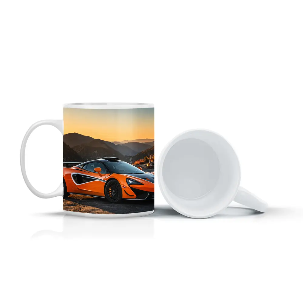 McLaren 570S Orange Supercar Mountain Sunset – Mugs