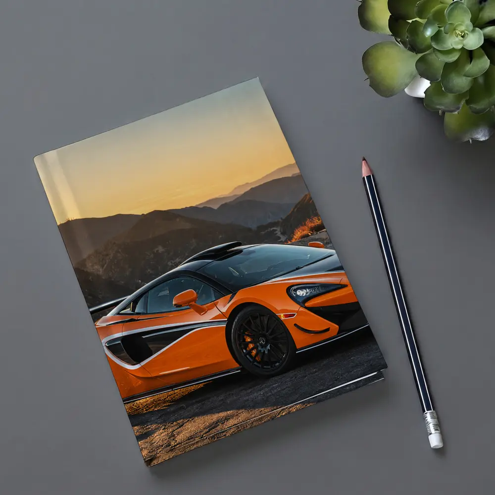 McLaren 570S Orange Supercar Mountain Sunset – Notebooks