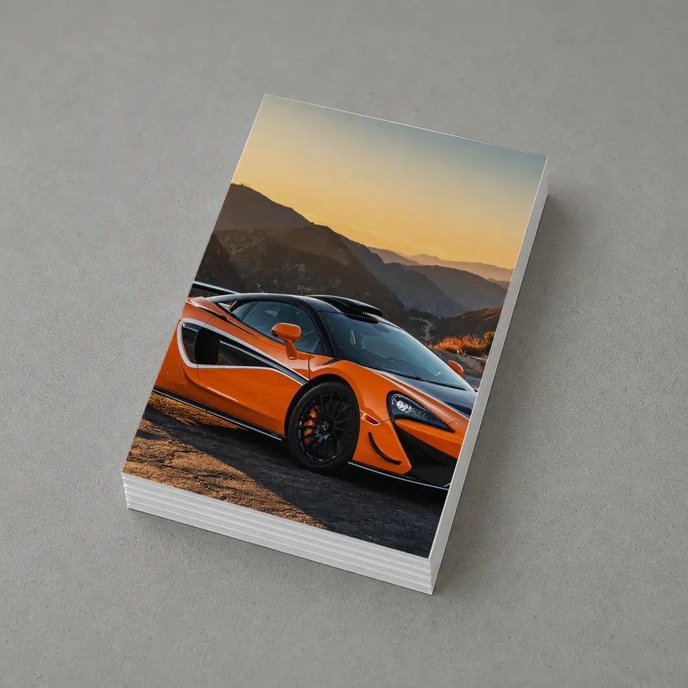 McLaren 570S Orange Supercar Mountain Sunset – Postcards