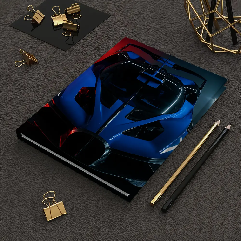 Bugatti Bolide Blue Supercar Neon Studio – Notebooks