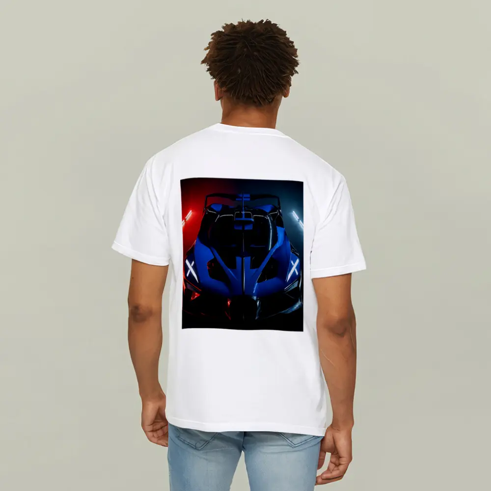 Bugatti Bolide Blue Supercar Neon Studio – T-Shirts