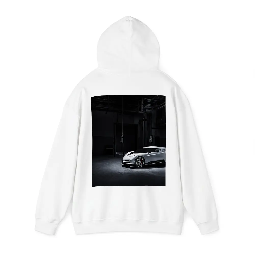 Bugatti Centodieci White Supercar Dark Warehouse – Hoodies