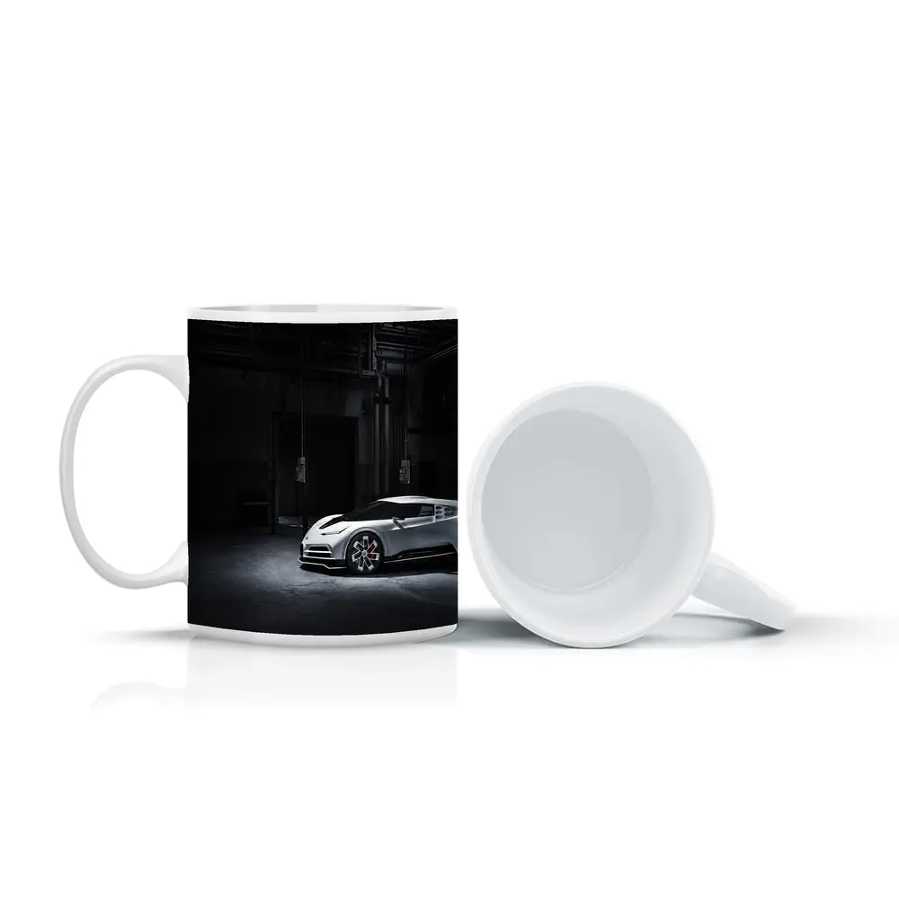 Bugatti Centodieci White Supercar Dark Warehouse – Mugs