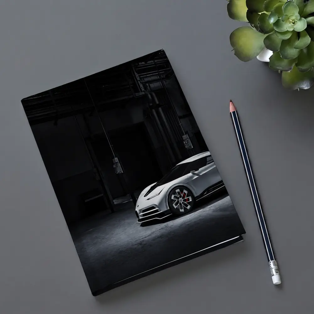 Bugatti Centodieci White Supercar Dark Warehouse – Notebooks