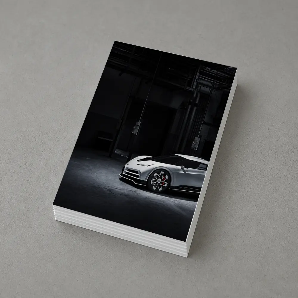 Bugatti Centodieci White Supercar Dark Warehouse – Postcards