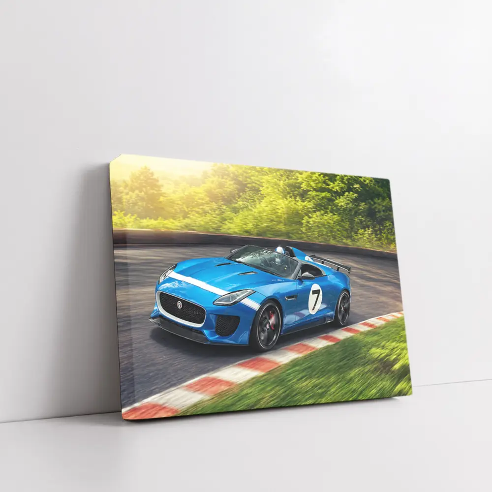 Jaguar F-Type Racing Blue Track Speed – Wall Art