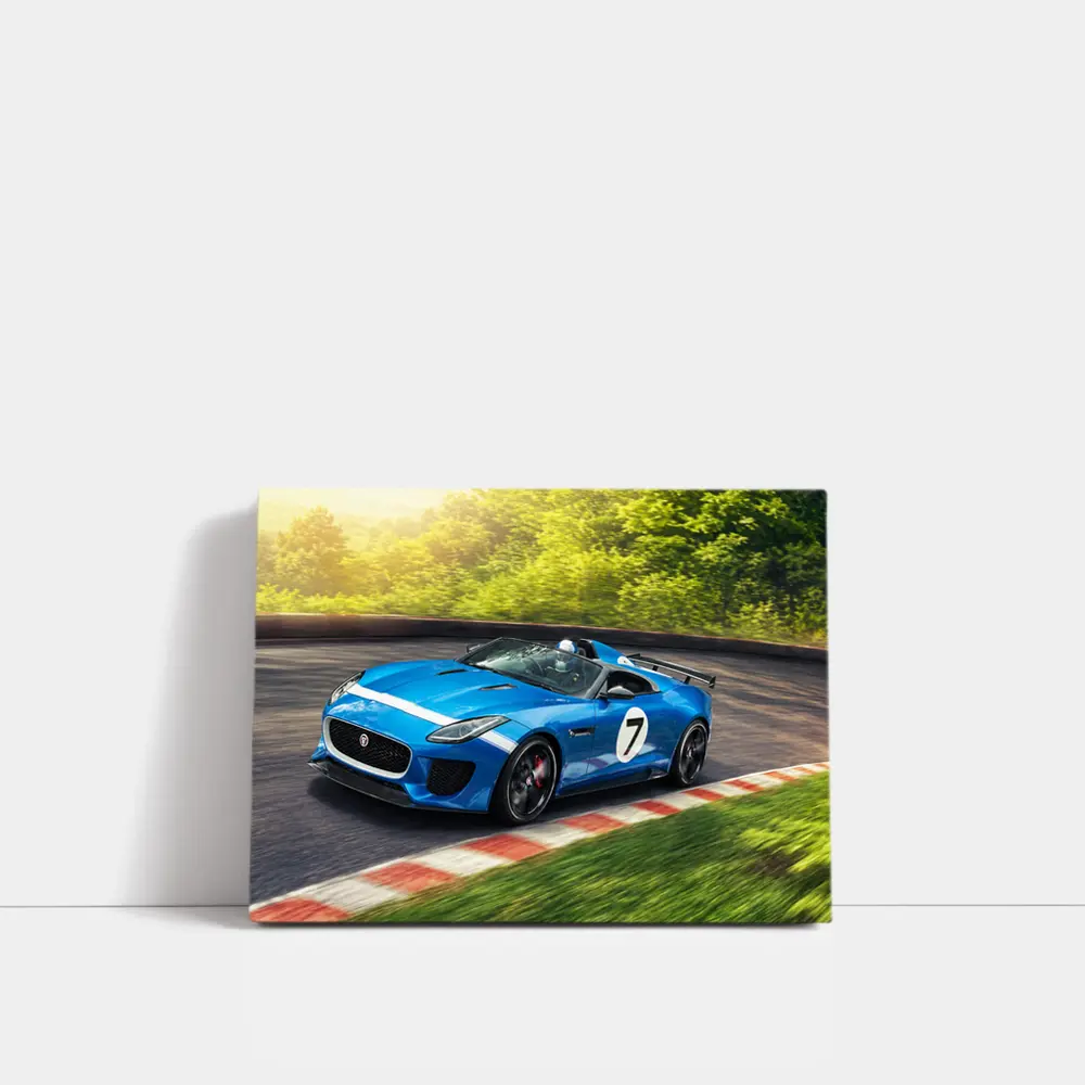 Jaguar F-Type Racing Blue Track Speed – Wall Art