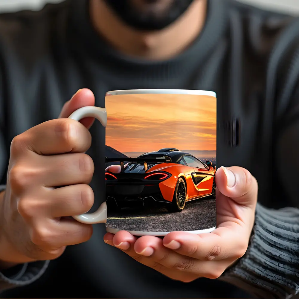 McLaren 620R Orange Supercar City Sunset – Mugs