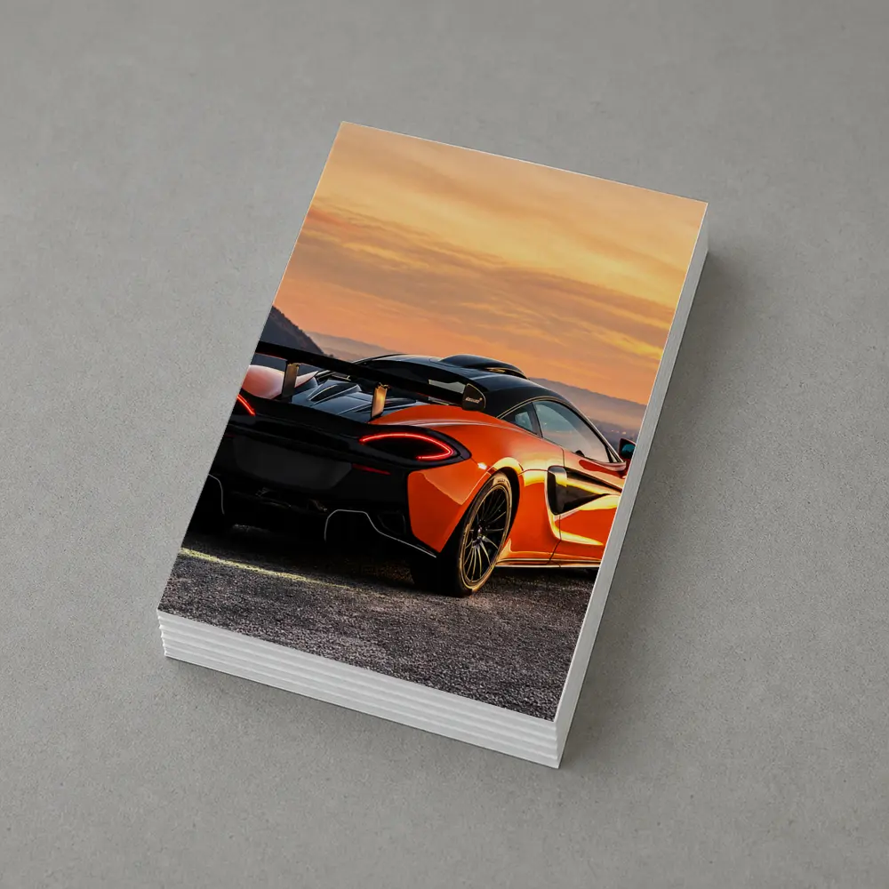 McLaren 620R Orange Supercar City Sunset – Postcards