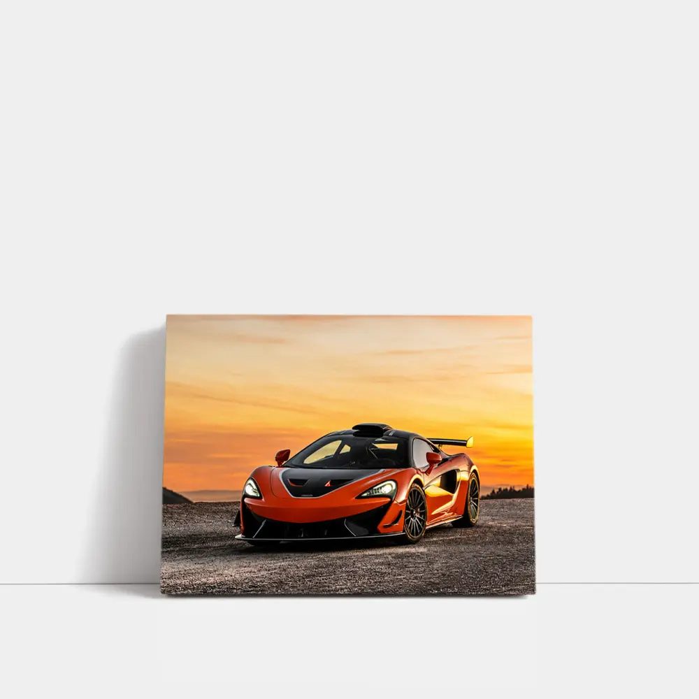 McLaren 620R Orange Supercar Sunset Sky – Wall Art
