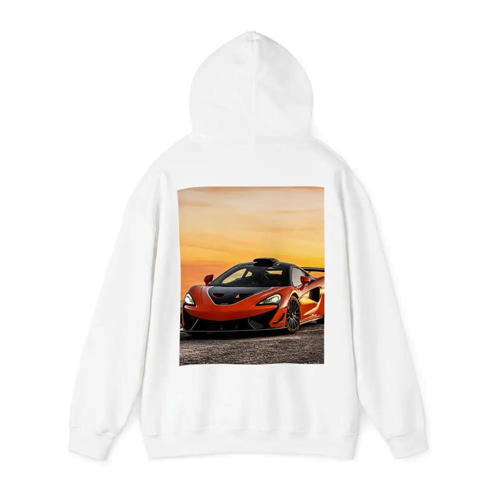 McLaren 620R Orange Supercar Sunset Sky – Hoodies