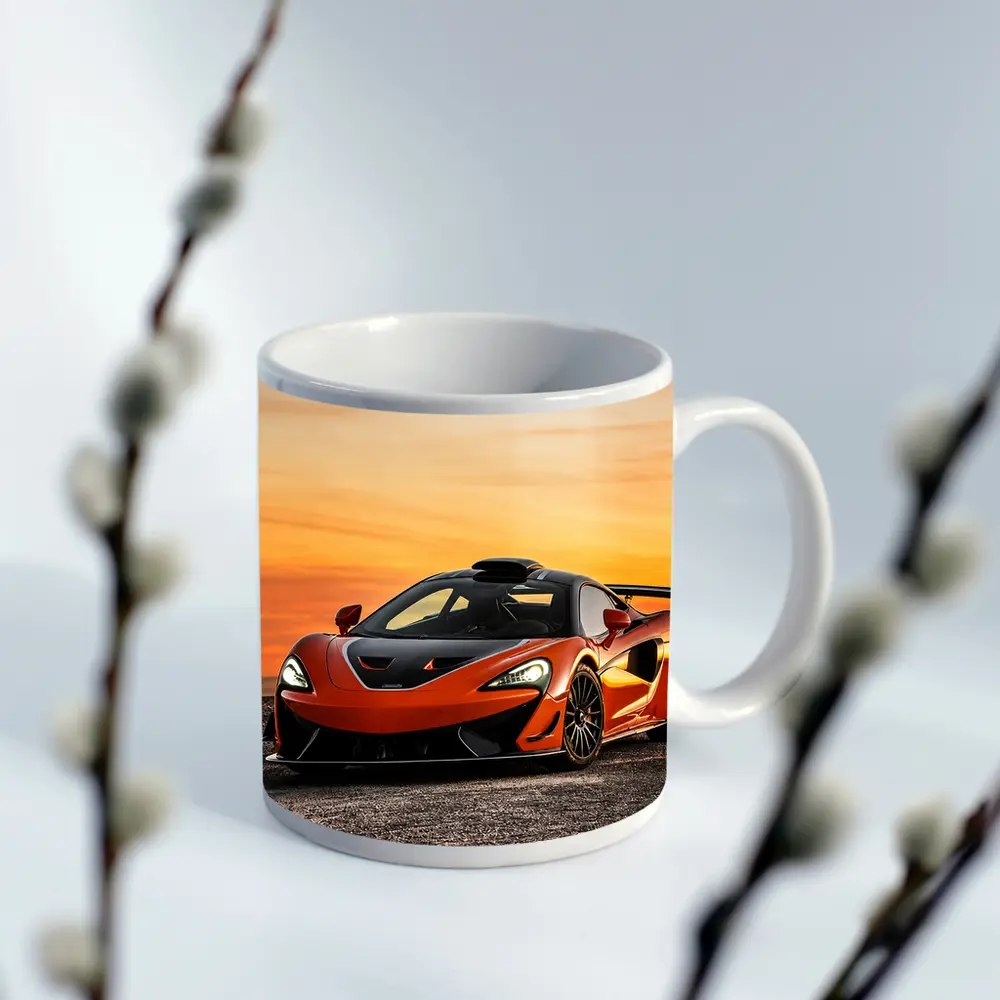 McLaren 620R Orange Supercar Sunset Sky – Mugs