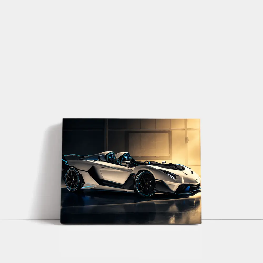 Lamborghini Veneno Roadster Silver Garage – Wall Art