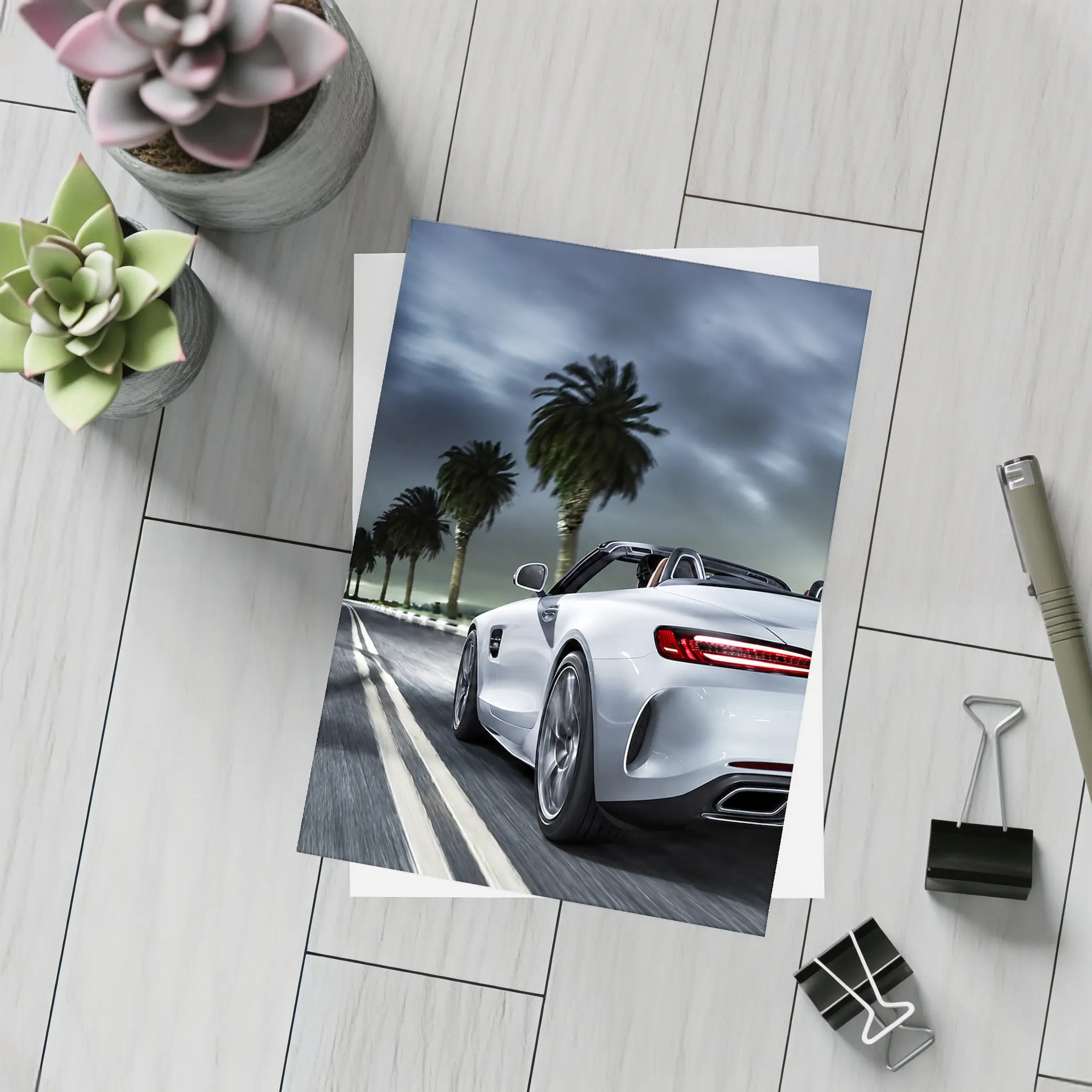 Mercedes AMG GT Roadster Night Palm Drive – Postcards
