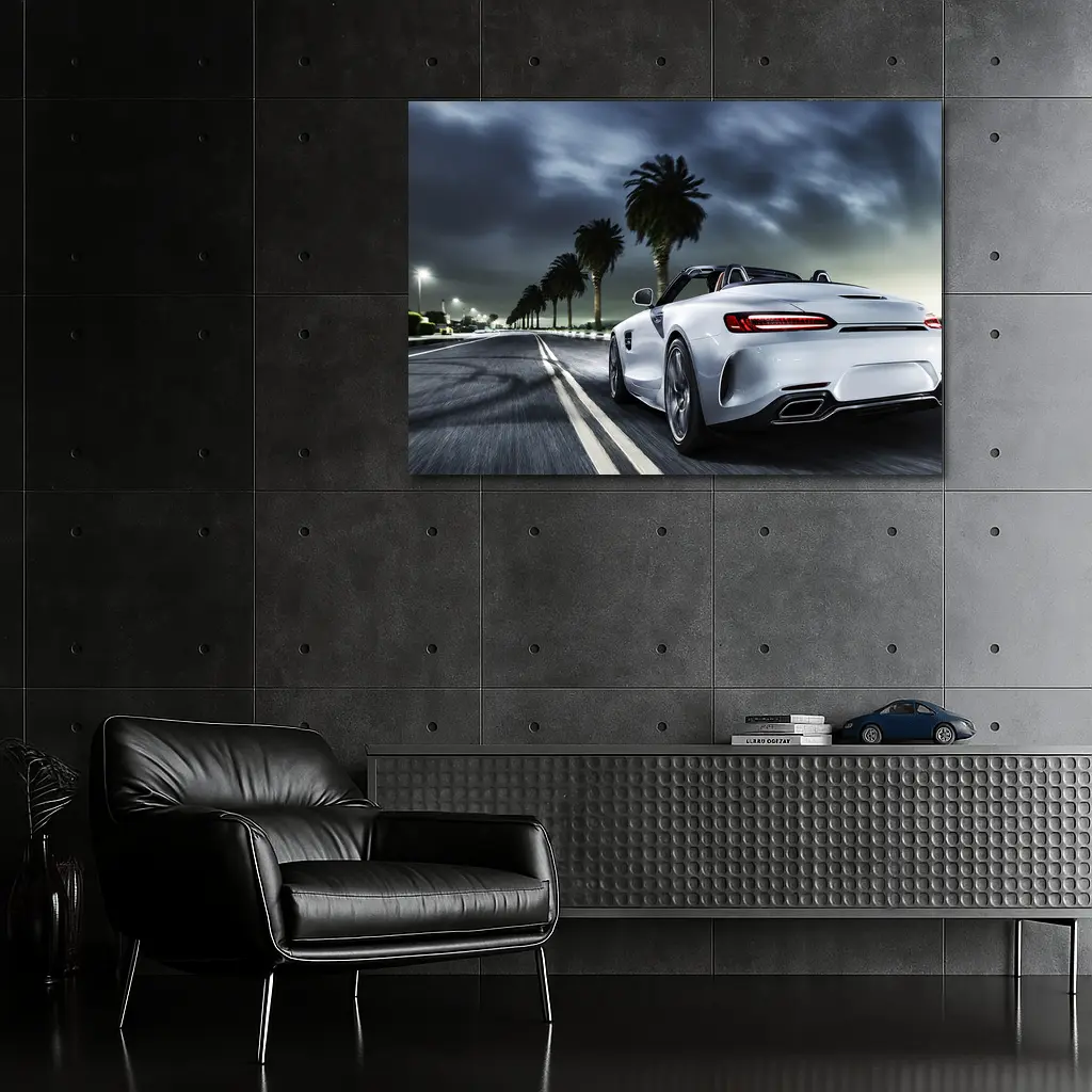 Mercedes AMG GT Roadster Night Palm Drive – Wall Art