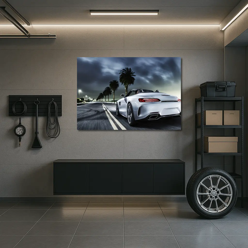 Mercedes AMG GT Roadster Night Palm Drive – Wall Art