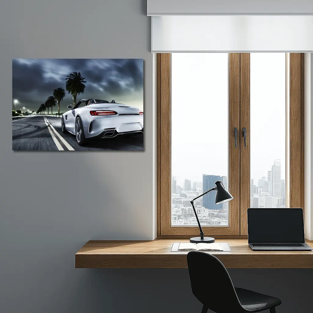 Mercedes AMG GT Roadster Night Palm Drive – Wall Art