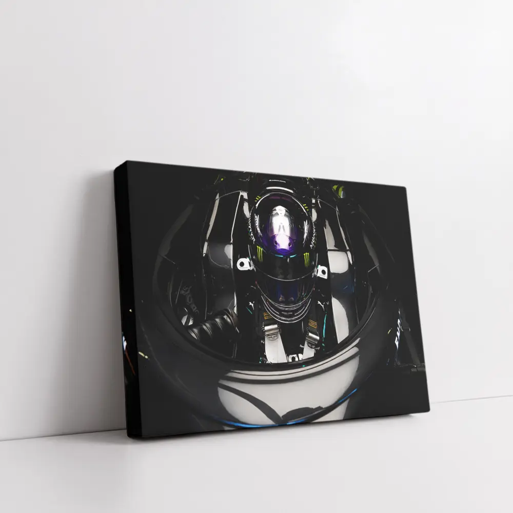 Formula One Driver Cockpit Dark Overhead View – Wall Art