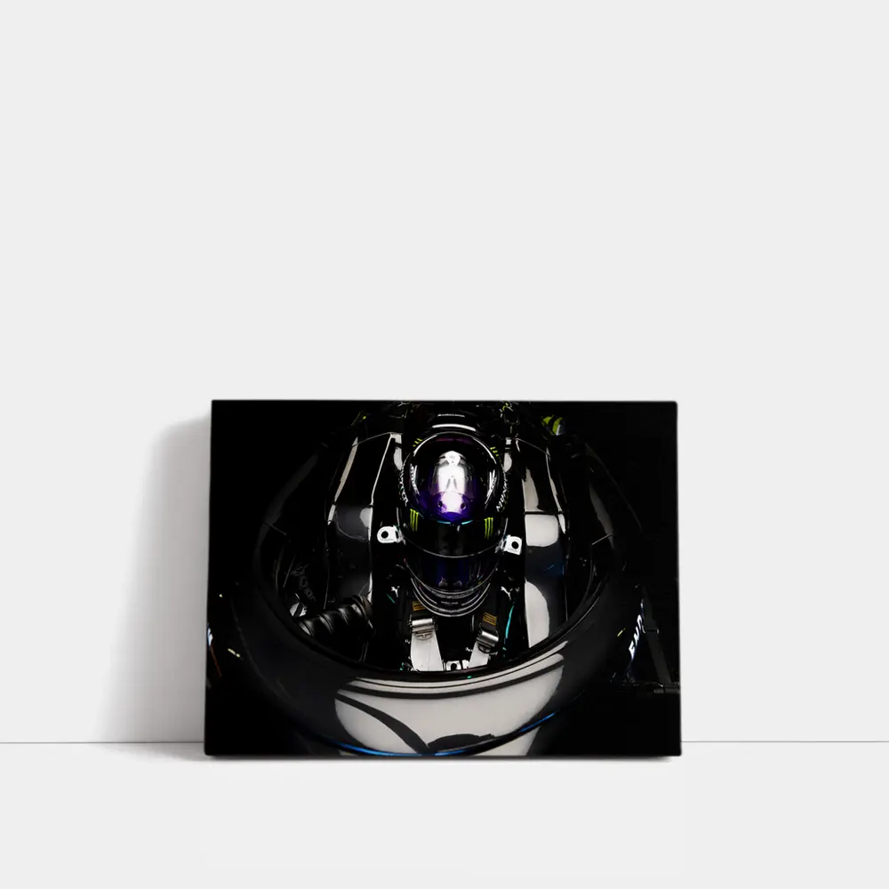 Formula One Driver Cockpit Dark Overhead View – Wall Art