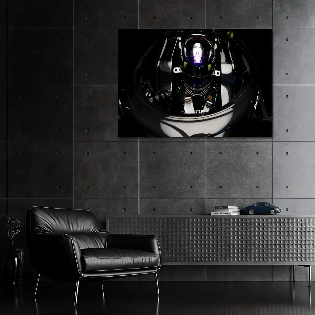 Formula One Driver Cockpit Dark Overhead View – Wall Art