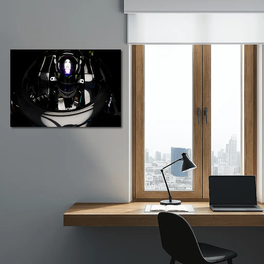 Formula One Driver Cockpit Dark Overhead View – Wall Art