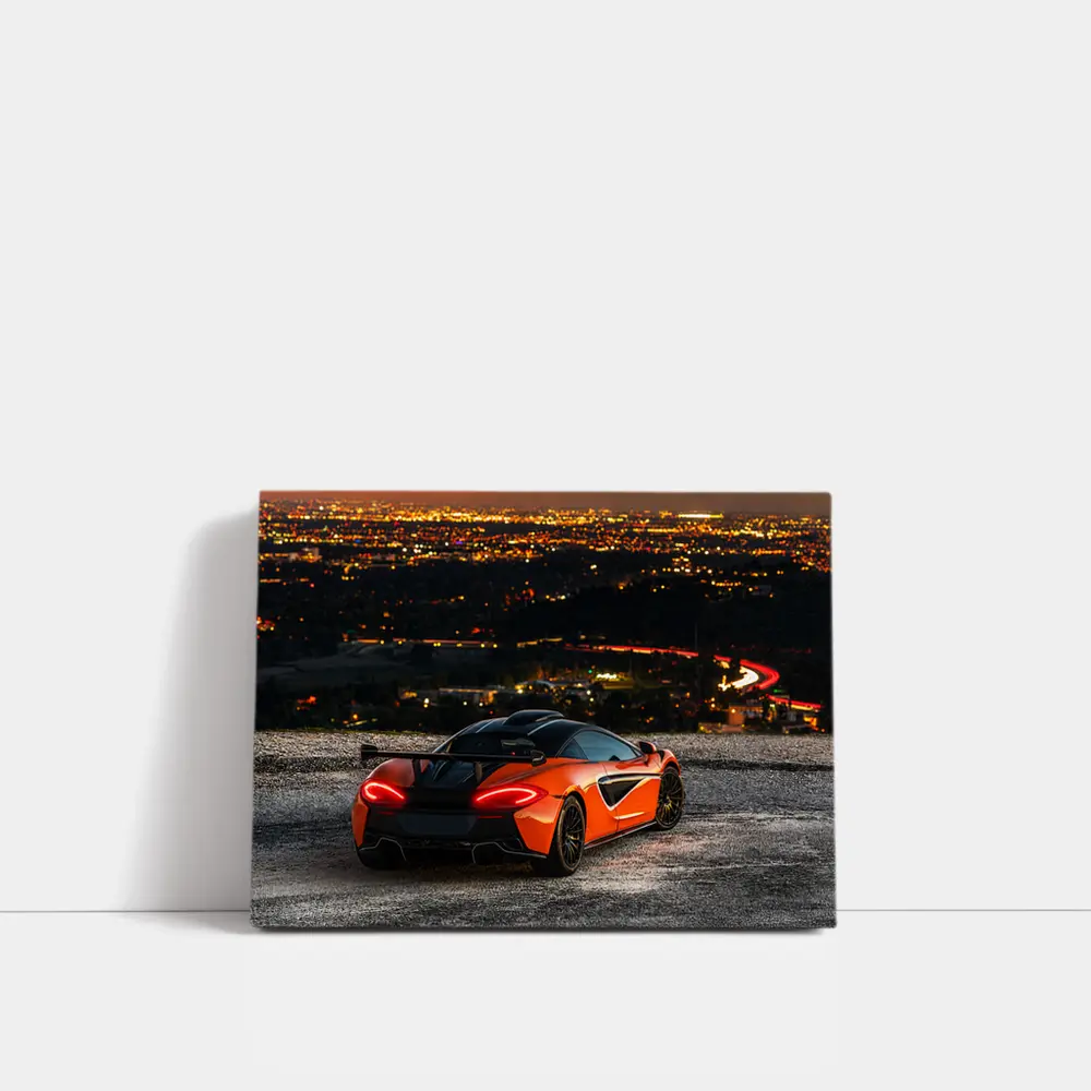 McLaren 600LT Orange City Night Overlook – Wall Art