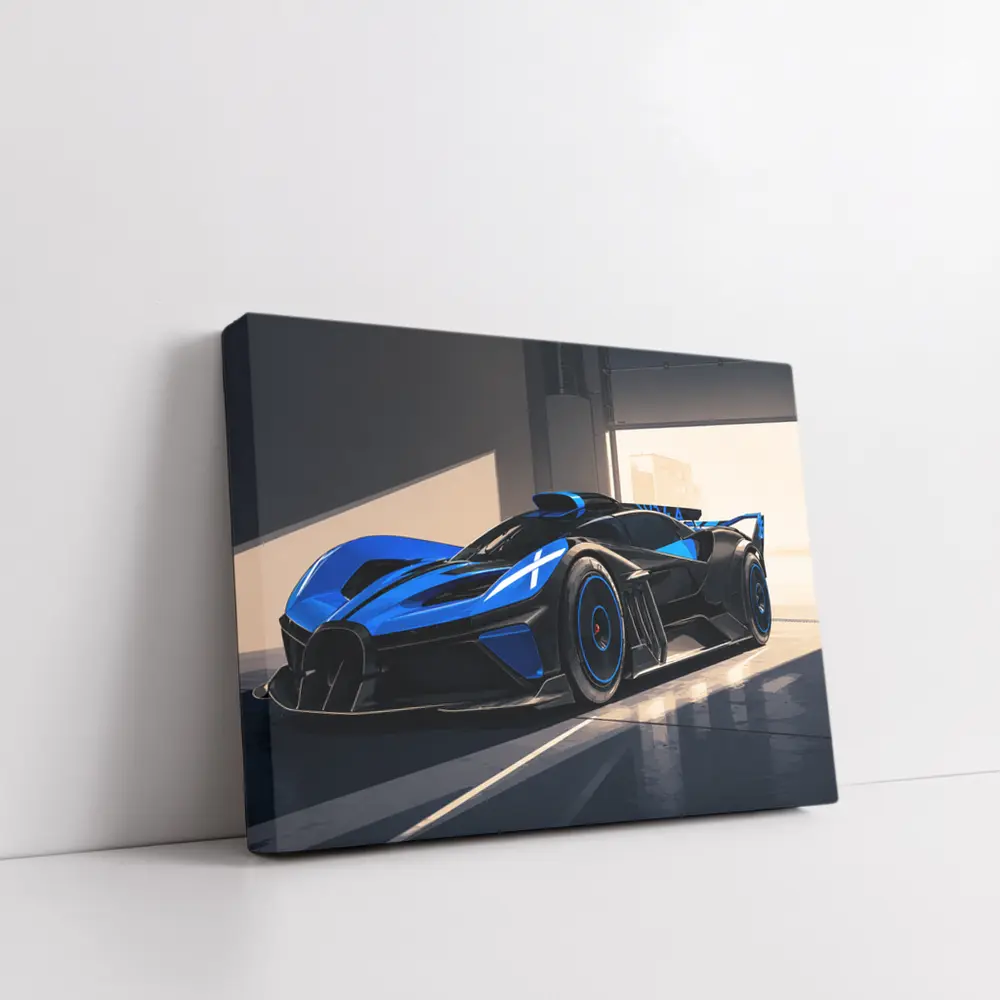 Bugatti Bolide Blue Black Garage Art – Wall Art