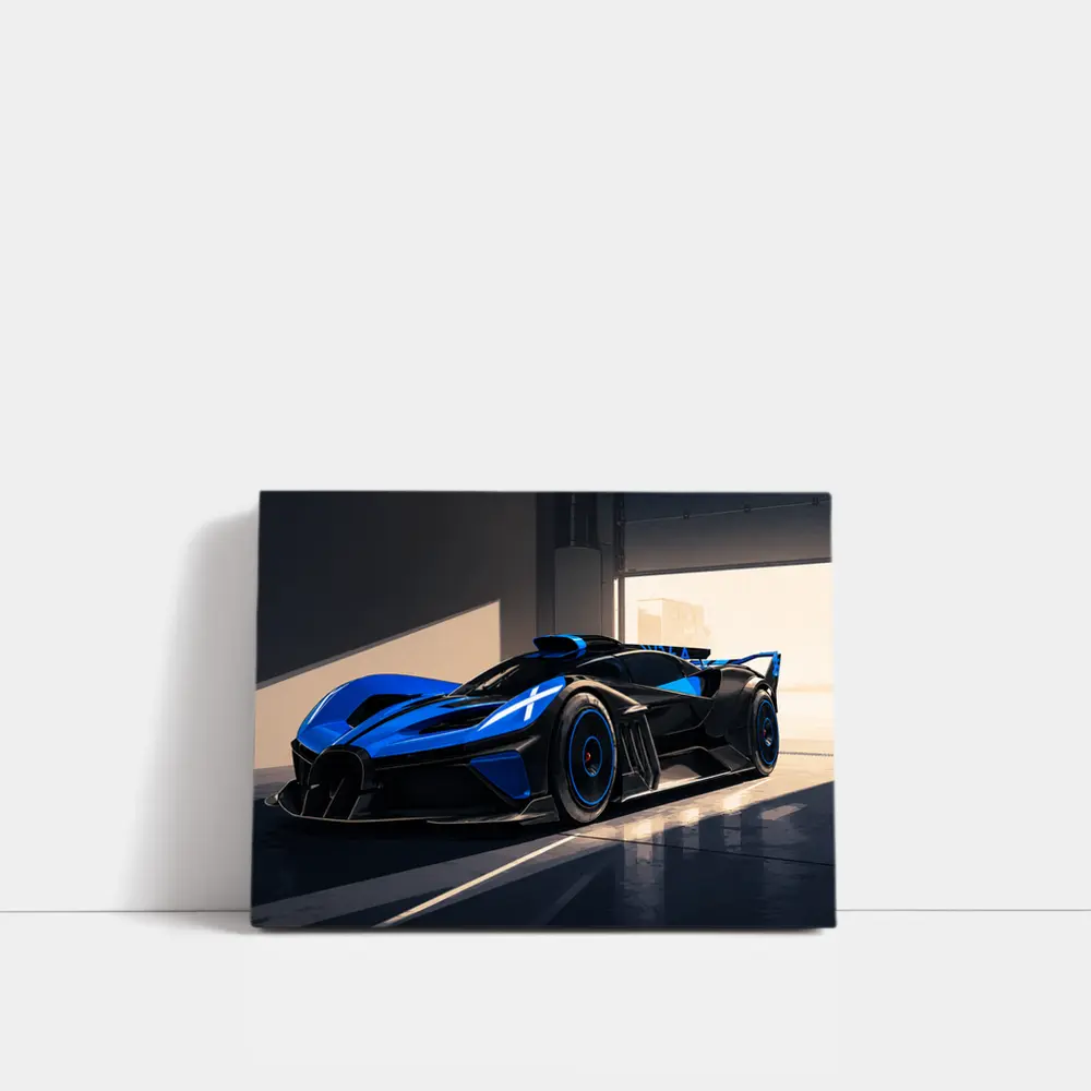 Bugatti Bolide Blue Black Garage Art – Wall Art