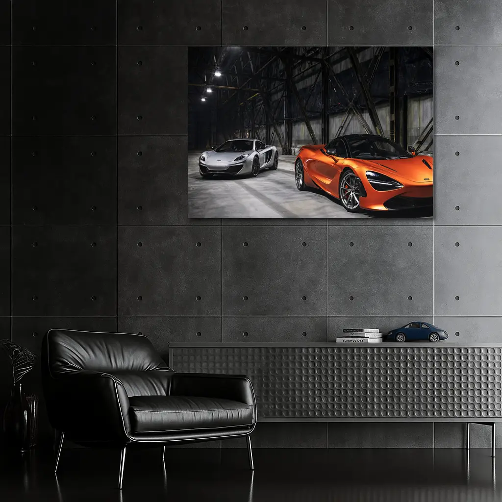 McLaren 720S and MP4 Industrial Hangar – Wall Art