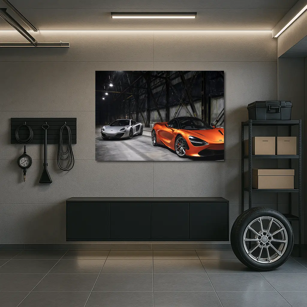 McLaren 720S and MP4 Industrial Hangar – Wall Art